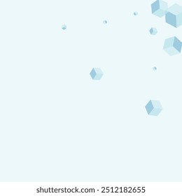 Sky Blue Polygon Background Blue Vector. Cubic Group Design. White Geometric Gift Illustration. Digital Texture. Blue-gray Special Block.