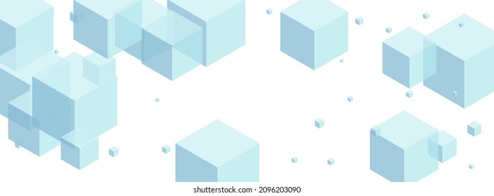 Vector blanco de fondo del polígono azul cielo. Bloquear tarjeta creativa. Textura de la colección de cajas monocromas. Plantilla de datos. Cubo de juguete azul-gris.