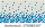 Sky blue pool tile pattern background. Seamless ceramic square mosaic, clean studio template