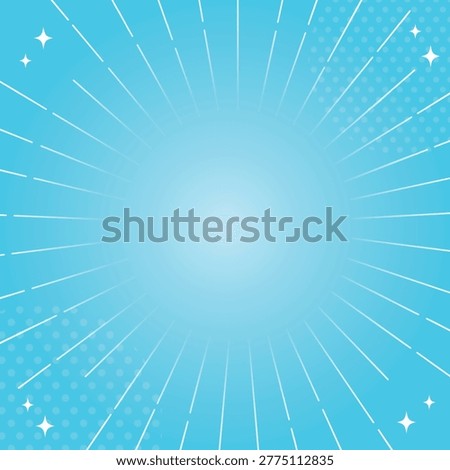 Sky Blue Radial Burst Background with Copy Space