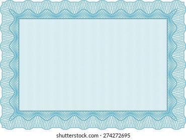 Sky Blue Retro Frame Certificate Template Stock Vector (Royalty Free ...