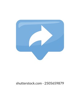 Sky Blue Share Button Vector Illustration