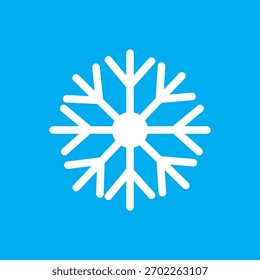 Ilustración vectorial azul del icono de la nieve en estilo del contorno, icono de la nieve 