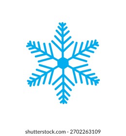 Ilustración vectorial azul del icono de la nieve en estilo del contorno, icono de la nieve 