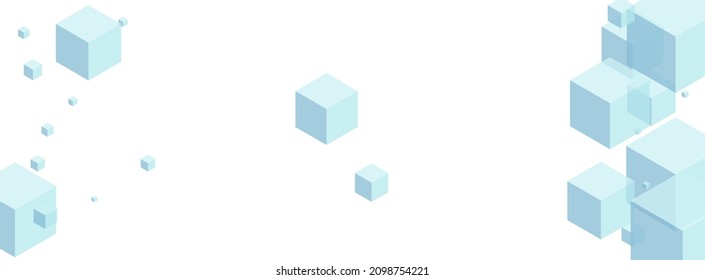 Sky Blue Square Background White Vector. Block Digital Card. Gray Geometric Wallpaper Illustration. Collection Template. Blue-gray Creative Box.
