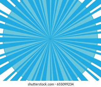 Sky blue sunburst in vector illustration.