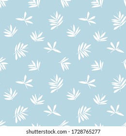 Fondo de patrón ininterrumpido de la hoja tropical Sky Blue para impresiones de moda, gráficos, fondos y artesanías