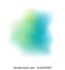 Sky blue, turquoise-green color splash - blurred gradient mesh - digital watercolor - vector EPS10