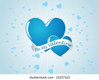 sky blue valentine card vector