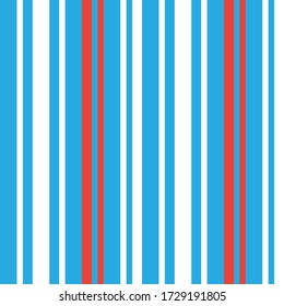 Sky blue vertical striped seamless pattern background suitable for fashion textiles, graphics
