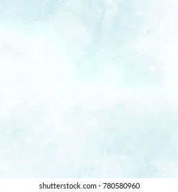 sky blue watercolor cloud pattern with turquoise blurred inner border, vector illustration