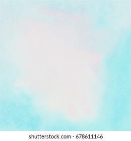 Sky blue watercolor. Painted clouds. Sea landscape Abstract  background. Vector illustration. 