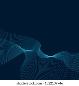 Sky blue moiré wave on space blue background