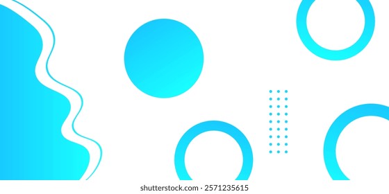 Sky blue wave pattern with geometric rounded shapes design background vector illustration eps10 .