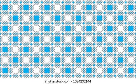 sky blue and white modern tartan pattern.Texture for : plaid, tablecloths, clothes, shirts, dresses, paper, bedding, blankets, quilts and other textile products. Vector illustration. - Vector