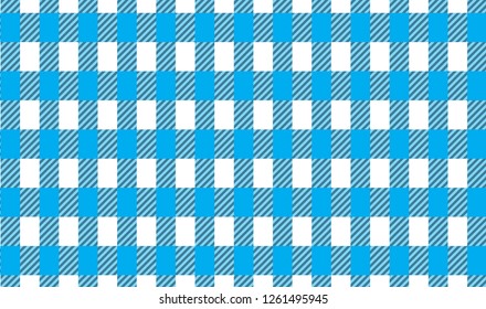 Sky blue and white tablecloth gingham checkered background.Texture for:plaid,tablecloths,clothes, shirts,dresses,bedding,blankets.eps-10 Vector Illustration
