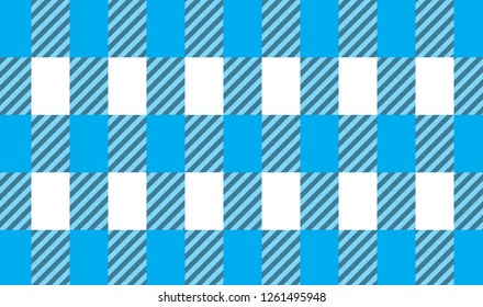 Sky blue and white tablecloth gingham checkered background.Texture for:plaid,tablecloths,clothes, shirts,dresses,bedding,blankets.eps-10 Vector Illustration