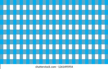 Sky blue and white tablecloth gingham checkered background.Texture for:plaid,tablecloths,clothes, shirts,dresses,bedding,blankets.eps-10 Vector Illustration