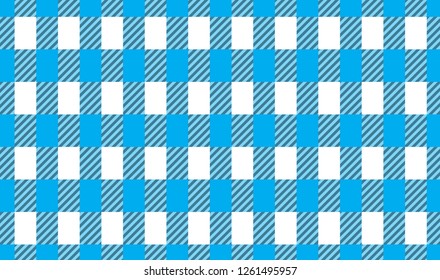Sky blue and white tablecloth gingham checkered background.Texture for:plaid,tablecloths,clothes, shirts,dresses,bedding,blankets.eps-10 Vector Illustration
