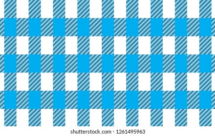 Sky blue and white tablecloth gingham checkered background.Texture for:plaid,tablecloths,clothes, shirts,dresses,bedding,blankets.eps-10 Vector Illustration