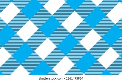 Sky blue and white tablecloth gingham checkered background.Texture for:plaid,tablecloths,clothes, shirts,dresses,bedding,blankets.eps-10 Vector Illustration