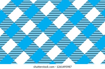Sky blue and white tablecloth gingham checkered background.Texture for:plaid,tablecloths,clothes, shirts,dresses,bedding,blankets.eps-10 Vector Illustration
