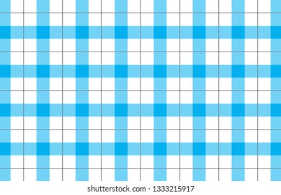 Sky blue and white tablecloth pattern.Texture for : plaid, tablecloths, clothes, shirts, dresses, paper, bedding, blankets, quilts and other textile products. Vector illustration. - Vector