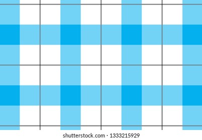 Sky blue and white tablecloth pattern.Texture for : plaid, tablecloths, clothes, shirts, dresses, paper, bedding, blankets, quilts and other textile products. Vector illustration. - Vector
