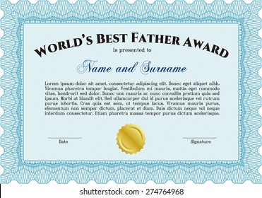 Sky blue world's best father award