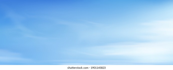Sky Blue,Cloud Background,Horizon Spring Sea,Clear Sky in Morning by the beach,Vector beautiful landscape nature sunrise in Summer,Backdrop panoramic white clouds over blue ocean,Sunset landscape