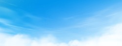 Sky Blue,Cloud Background,Horizon Summer Clear Sky over sea beach,Vector landscape nature sunrise in Winter,Spring panorama banner white clouds over blue ocean,Sunset landscape