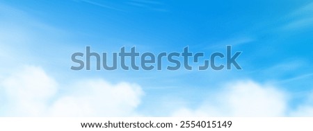 Sky Blue,Cloud Background,Horizon Summer Clear Sky over beach,Vector landscape nature sunrise in Winter,Spring panorama banner white clouds over blue ocean,Sunset landscape