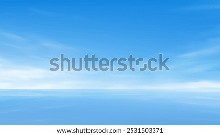 Sky blue,cloud background,Summer landscape clear sky bright white light.Panorama winter weather with dramatic sun light. Vector horizon beautiful nature beach and abstract cloudy,Sunlight in evening 