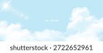 Sky Blue,Cloud poster, cards, banner, Background, Summer Clear Sky over beach, realistic nature sunrise in ,Spring panorama white clouds over blue ocean,Sunset landscape, for cosmetic, ads, web cover