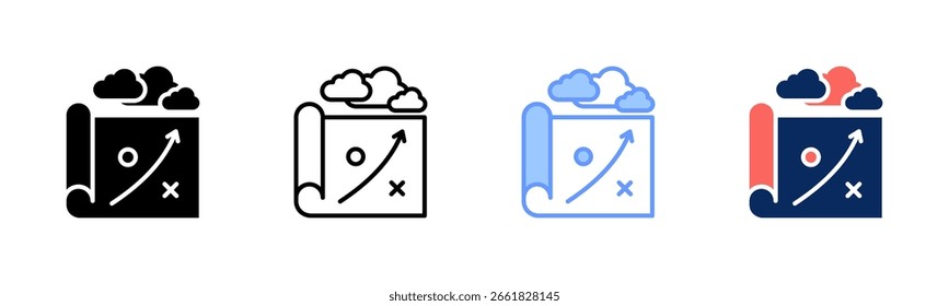 Sky Blueprint-Symbolsatz für mehrere Stilkollektionen