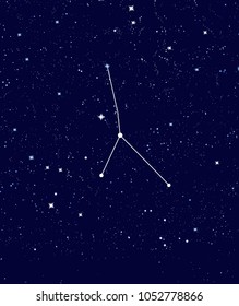 Sky with cancer horoscope constellation / astrology illustration