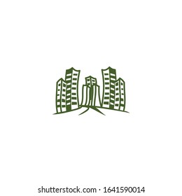 sky cape. town building logo Ideas. Inspiration logo design. Template Vector Illustration. Isolated On White Background