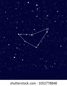 Sky with capricorn horoscope constellation / astrology illustration