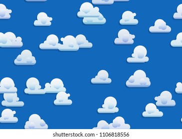 sky with cartoon clouds repeatable pattern