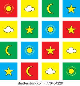 sky cartoon vector for kids background