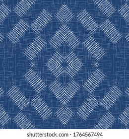 Sky Check Network Vector Seamless Pattern. Jeans Drawn Linear Pattern. Hand Tartan Wallpaper. Cold Cage Structure Background.