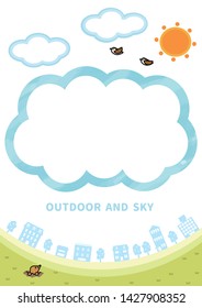 Sky and cityscape frame illustration.