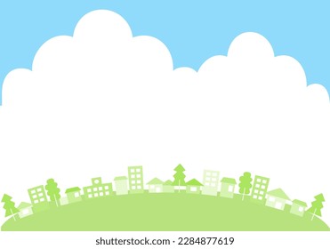 Sky and cityscape illustration material