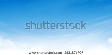 Sky clear gradient background,Vector abstract nature of Summer blue sky over beach,Illustration spring landscape with light blue background,Cartoon white cloud for Environment day