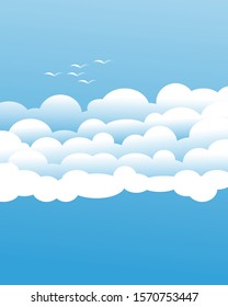 sky and cloud background, blue background, vector illustration, cloud background.