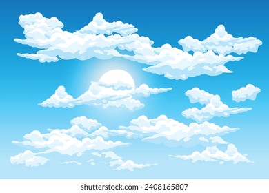 Sky Cloud Background Design Illustration Template Vector Decor Banner And Poster