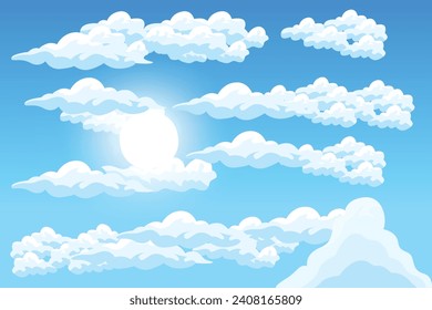 Sky Cloud Background Design Illustration Template Vector Decor Banner And Poster