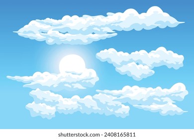 Sky Cloud Background Design Illustration Template Vector Decor Banner And Poster
