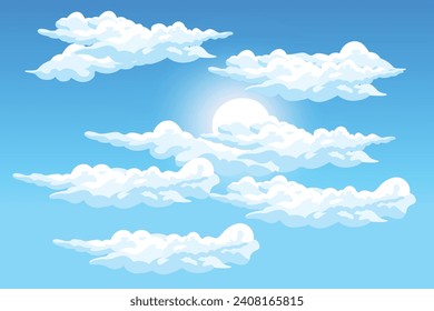 Sky Cloud Background Design Illustration Template Vector Decor Banner And Poster