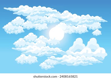 Sky Cloud Background Design Illustration Template Vector Decor Banner And Poster